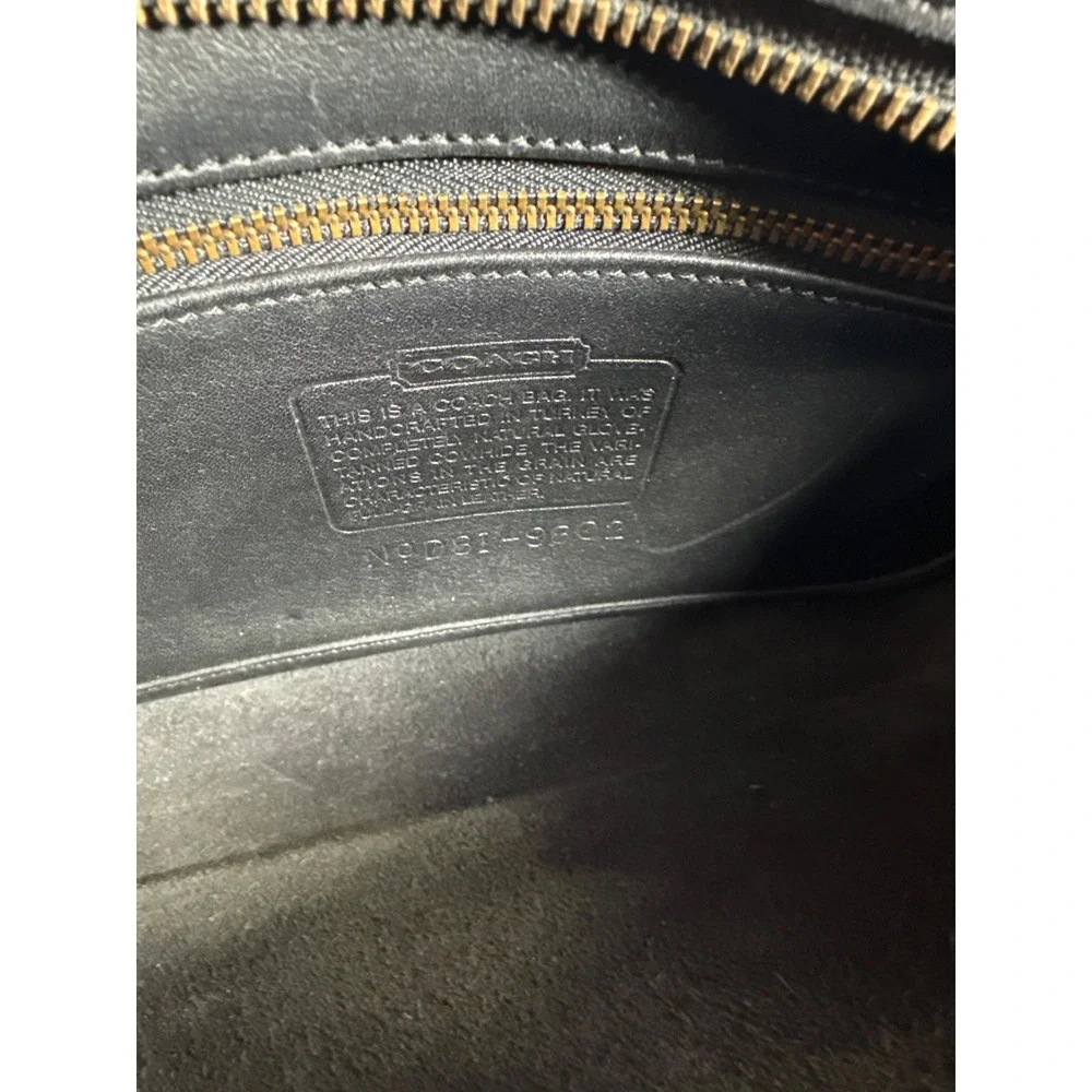 Vintage‎ COACH Equestrian Slim Crossbody Shoulder Bag Black Leather